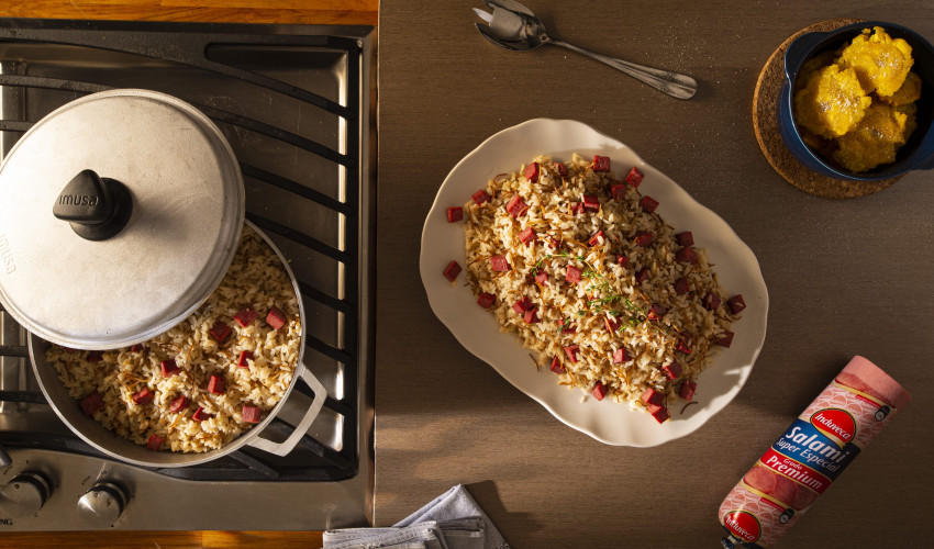 Arroz con Fideos & Salami