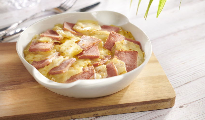 Papas al horno con Jamón 4x4 Induveca