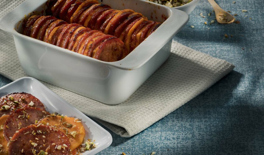 Caserío cocido & sweet potato gratin