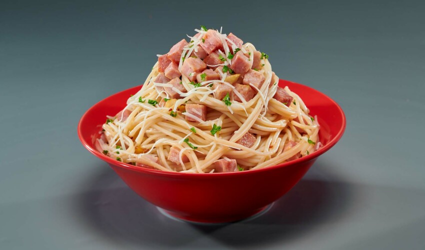 PASTA AGLIO E OLIO CON JAMÓN COCIDO CASERÍO